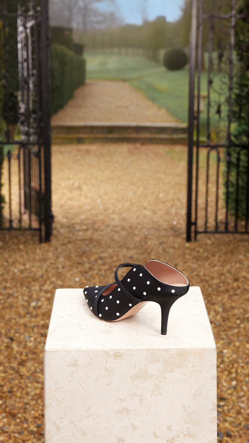 Women's Luxury 70mm Pearl Embellished Black Grosgrain Heeled Mules Malone Souliers