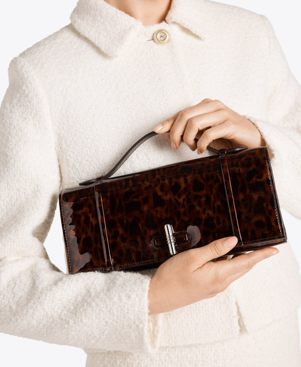 May Leopard Patent Clutch Bag Malone Souliers