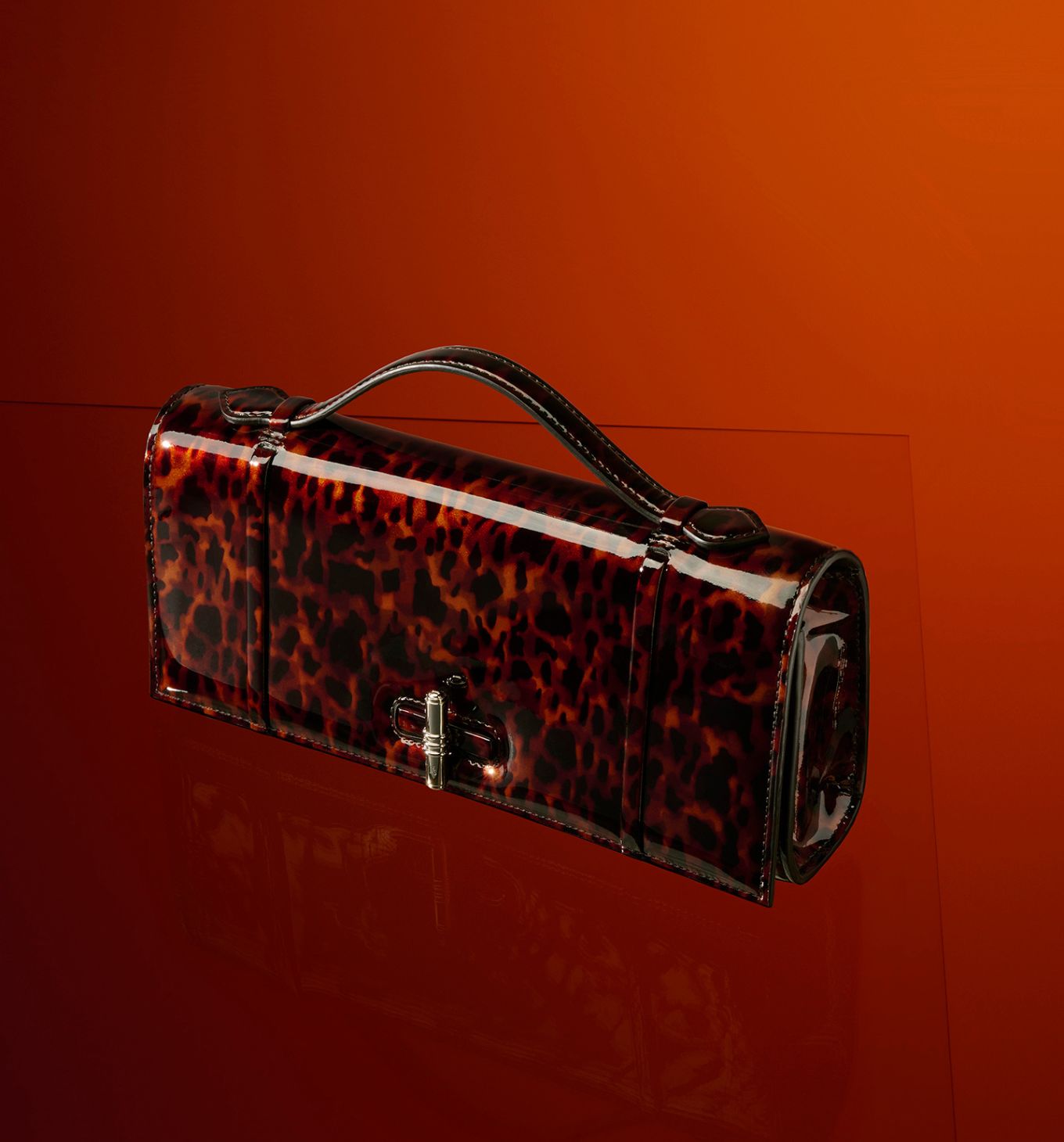 Women's Leopard Patent Clutch Bag Malone Souliers