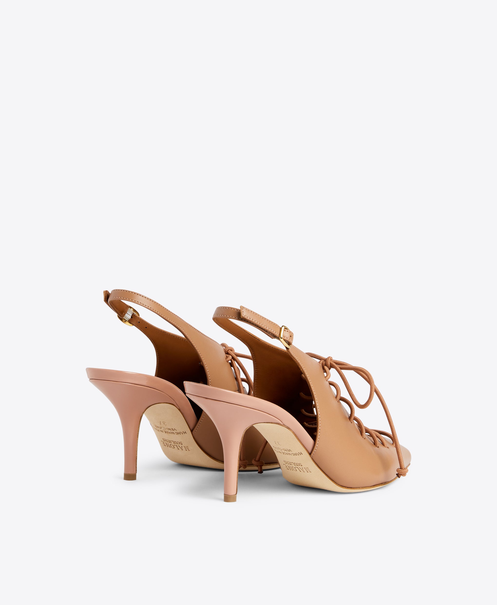 Malone Souliers Alessandra 70 Blush Pink Leather Slingbacks