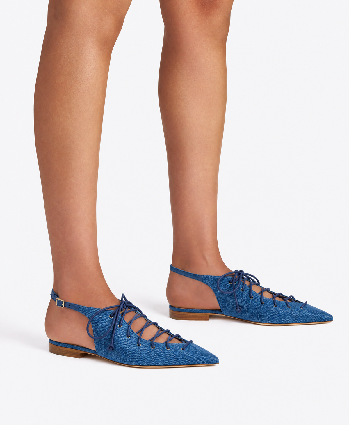 Alia Denim Flat Slingbacks