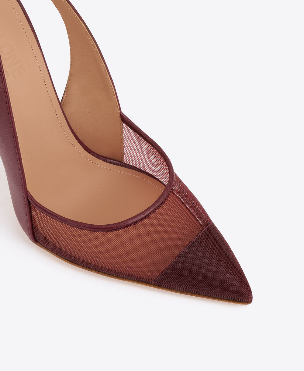 Arc 100 Burgundy Leather Slingbacks