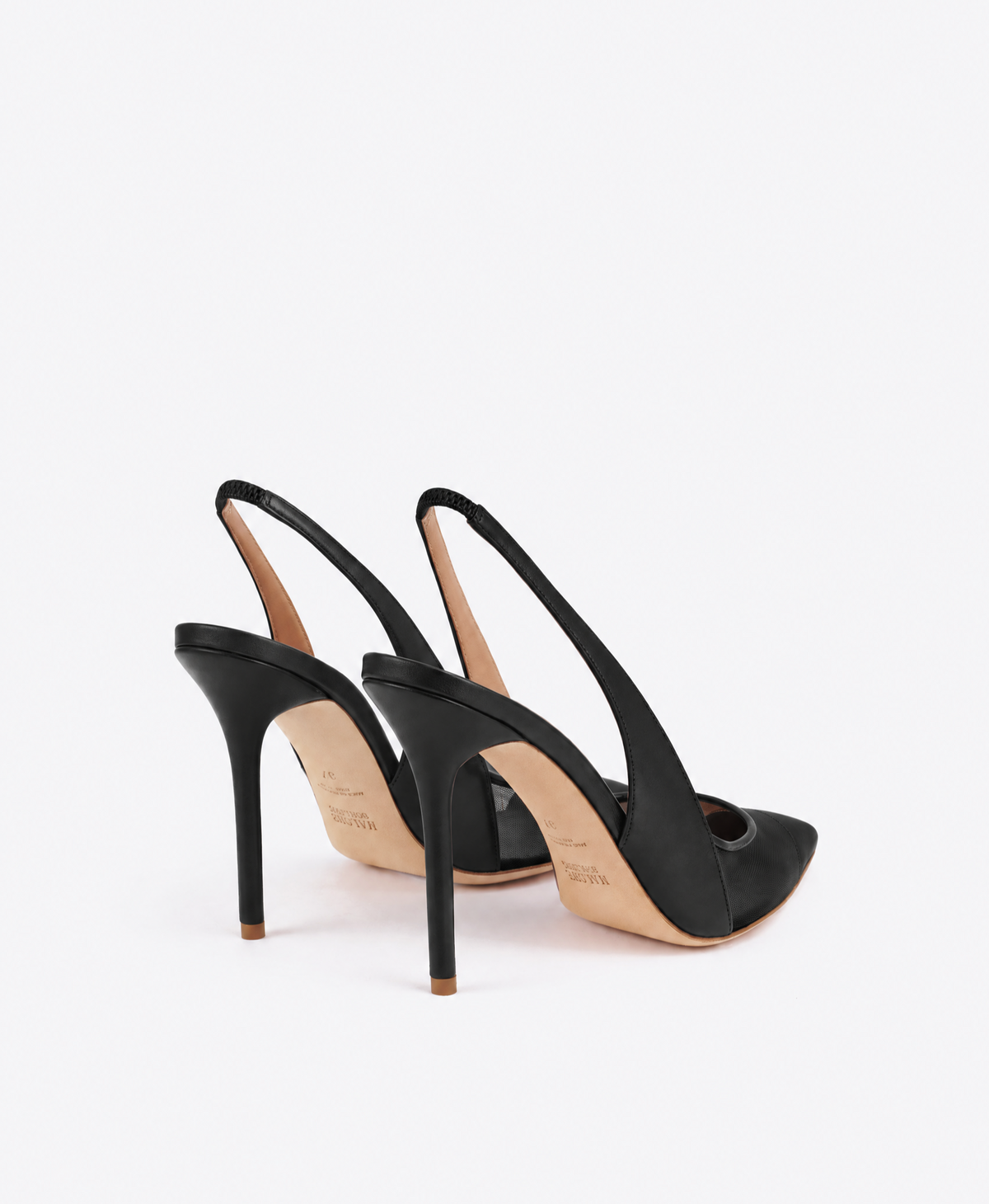 Arc 100 Black Leather Slingbacks Malone Souliers
