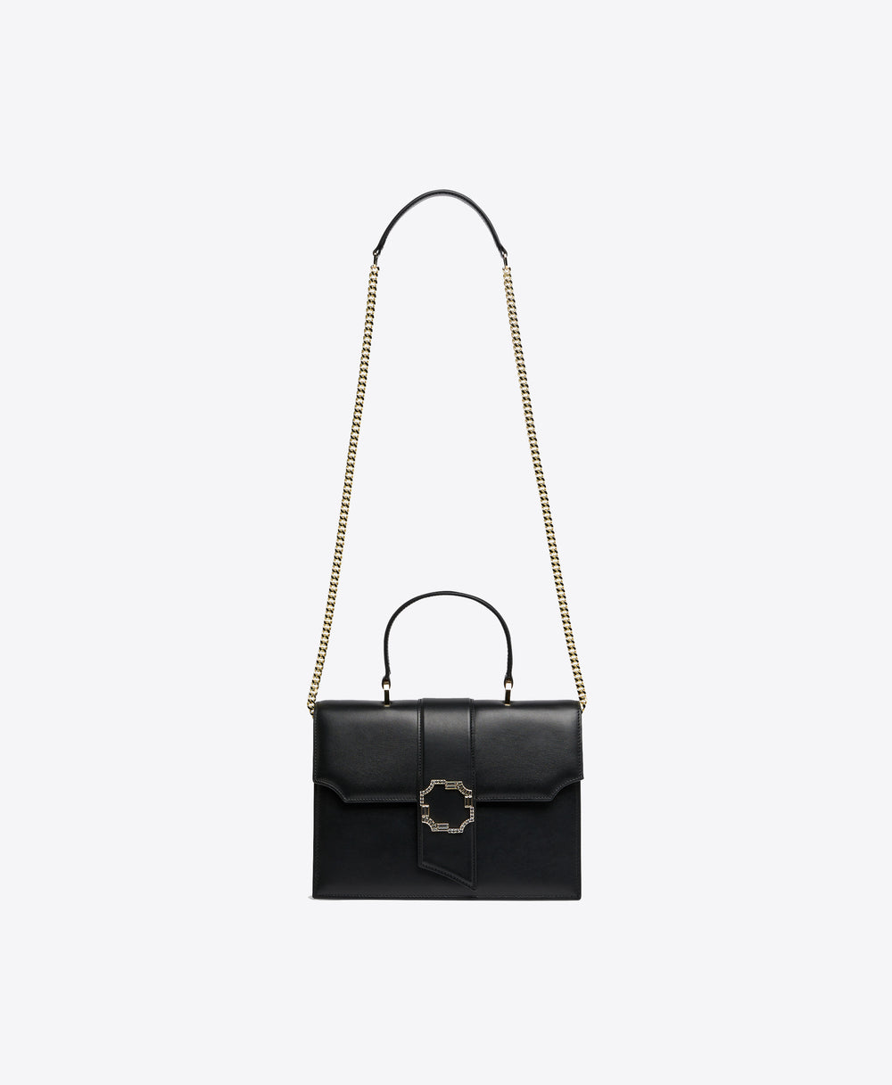 Women's Audrey Black Leather Square Handbag Malone Souliers