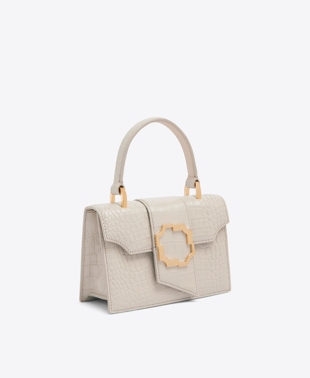 Marble Embossed Leather Mini Square Handbag | Malone Souliers