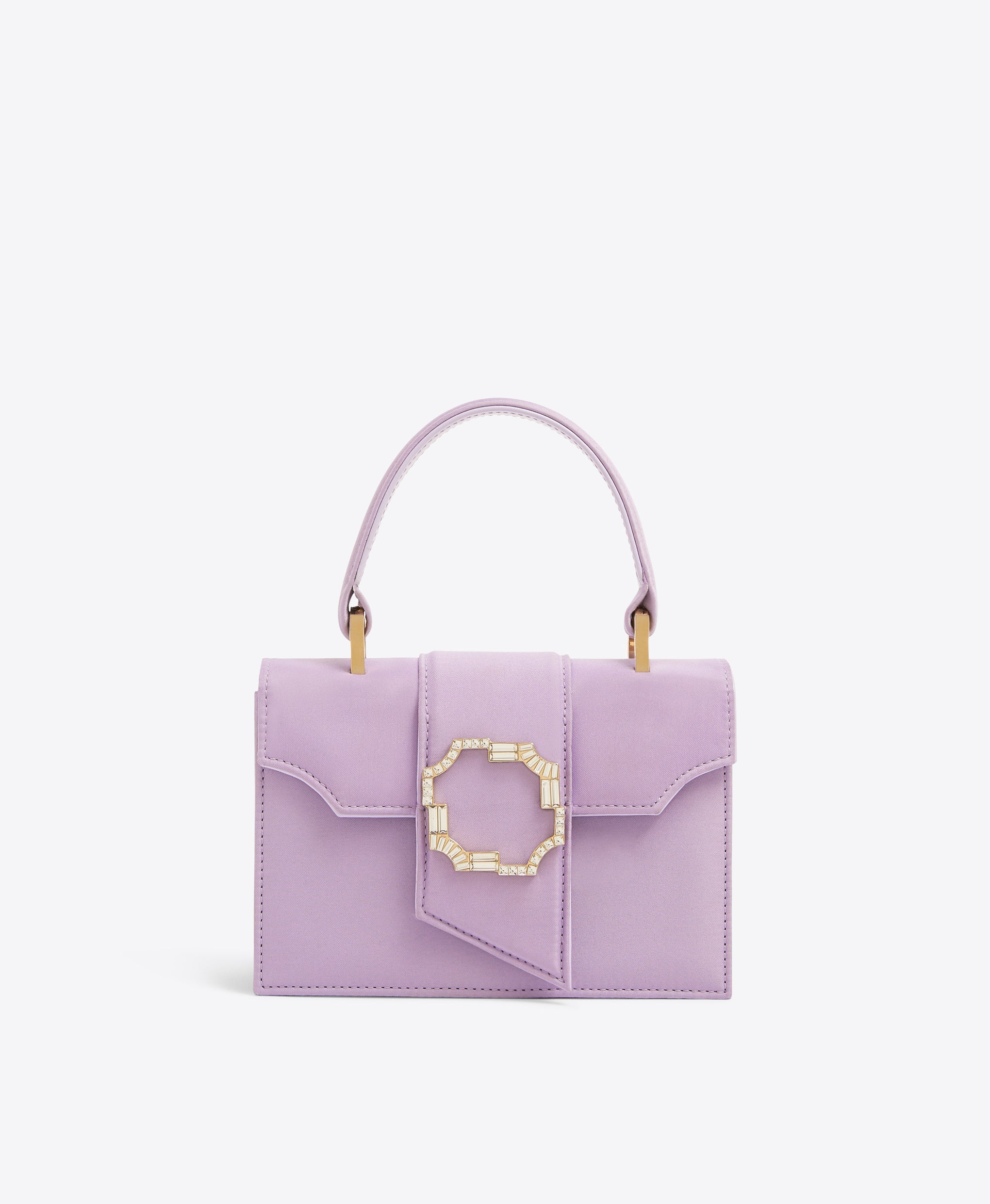Mini Lilac Square-Top Satin Handbag Malone Souliers