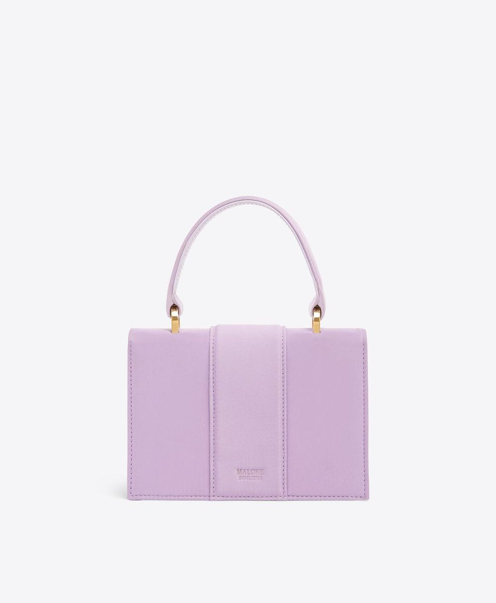 Mini Lilac Square-Top Satin Handbag Malone Souliers