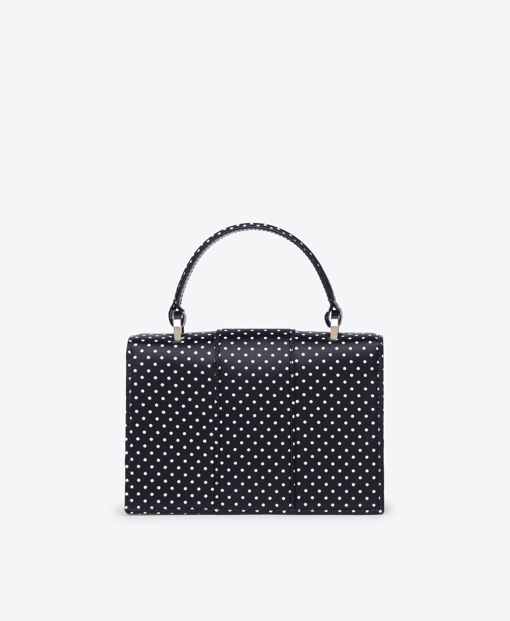 Black Polka Dot Satin Mini Handbag Malone Souliers