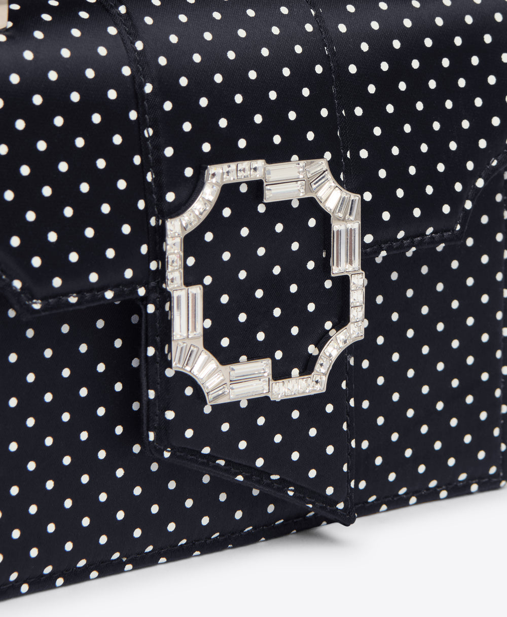 Black Polka Dot Satin Mini Handbag Malone Souliers