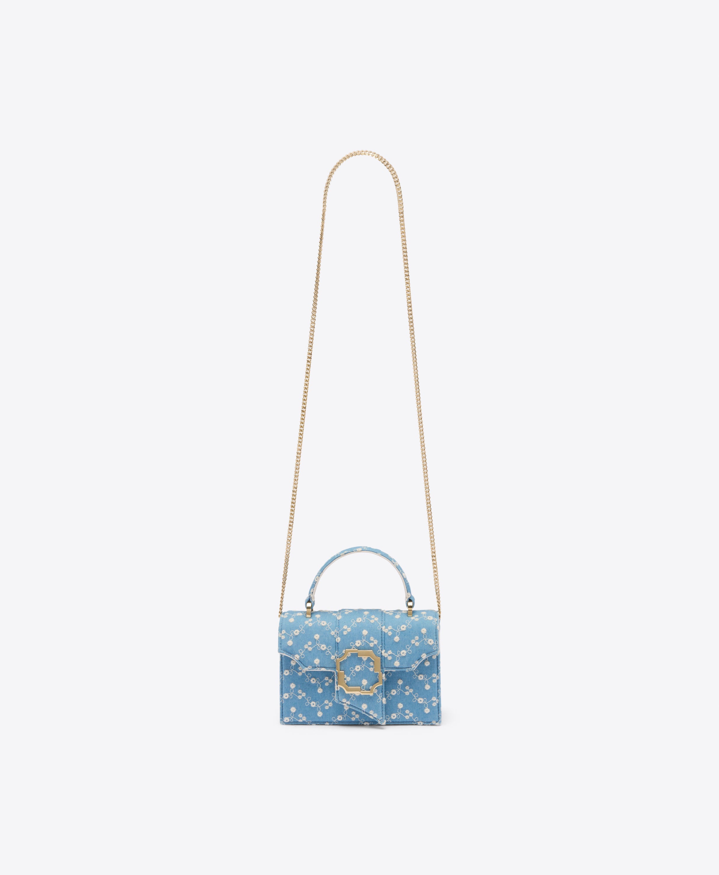 Audrey Floral Denim Mini Handbag | Malone Souliers