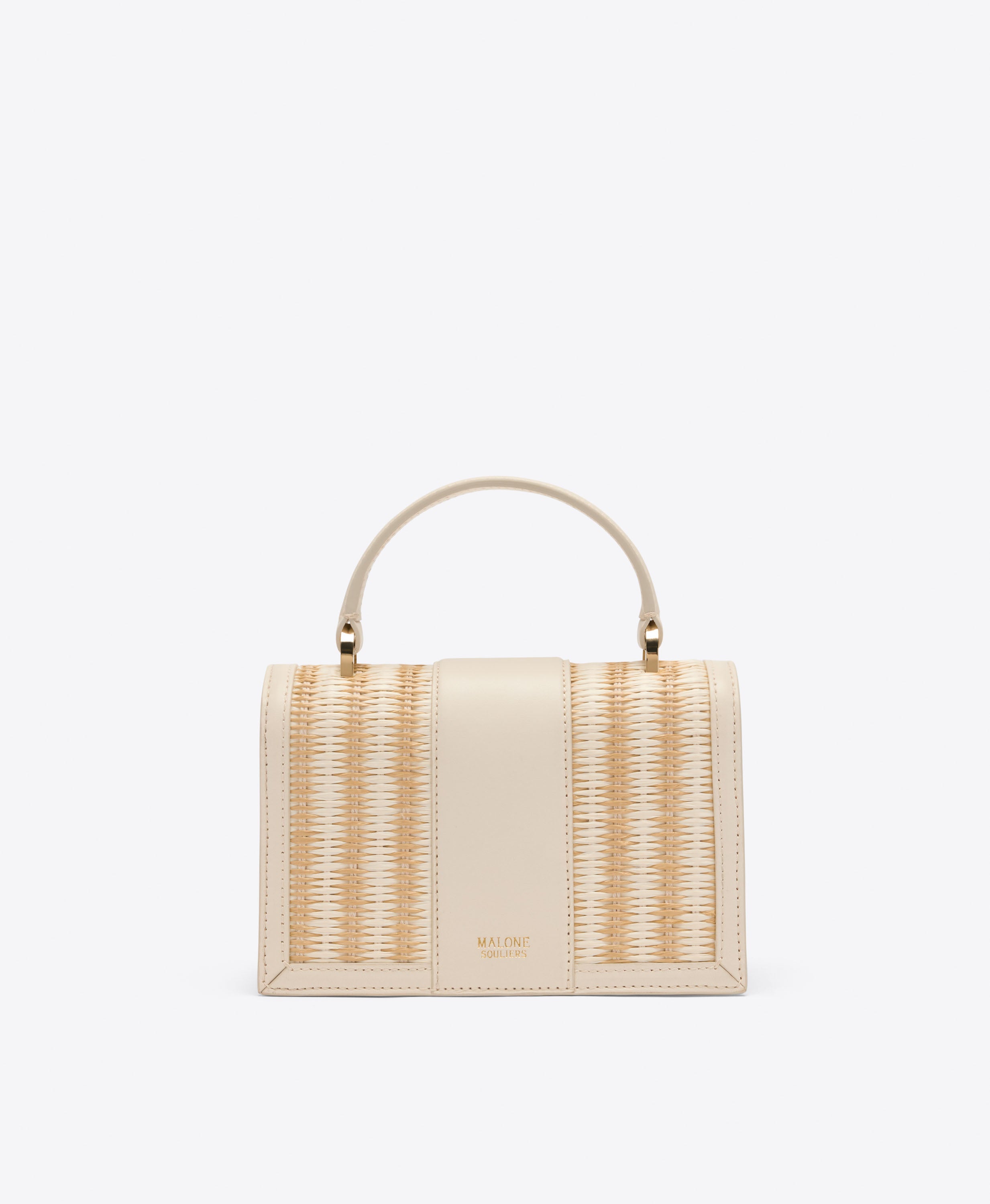 1969.ハンドメイド　2wayミニトートバッグ　フランシュリッペ Audrey Cream Stripe Mini Handbag | Malone Souliers