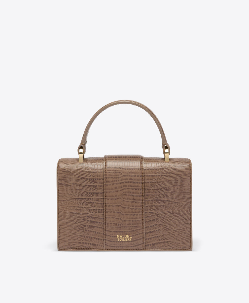 Audrey Taupe Leather Mini Handbag Malone Souliers