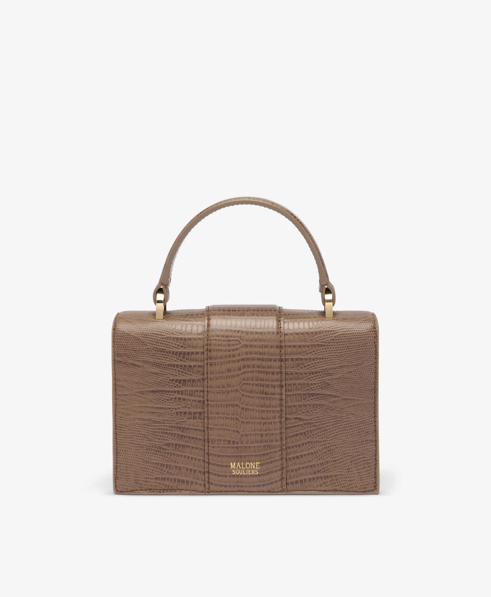 Audrey Taupe Leather Mini Handbag Malone Souliers