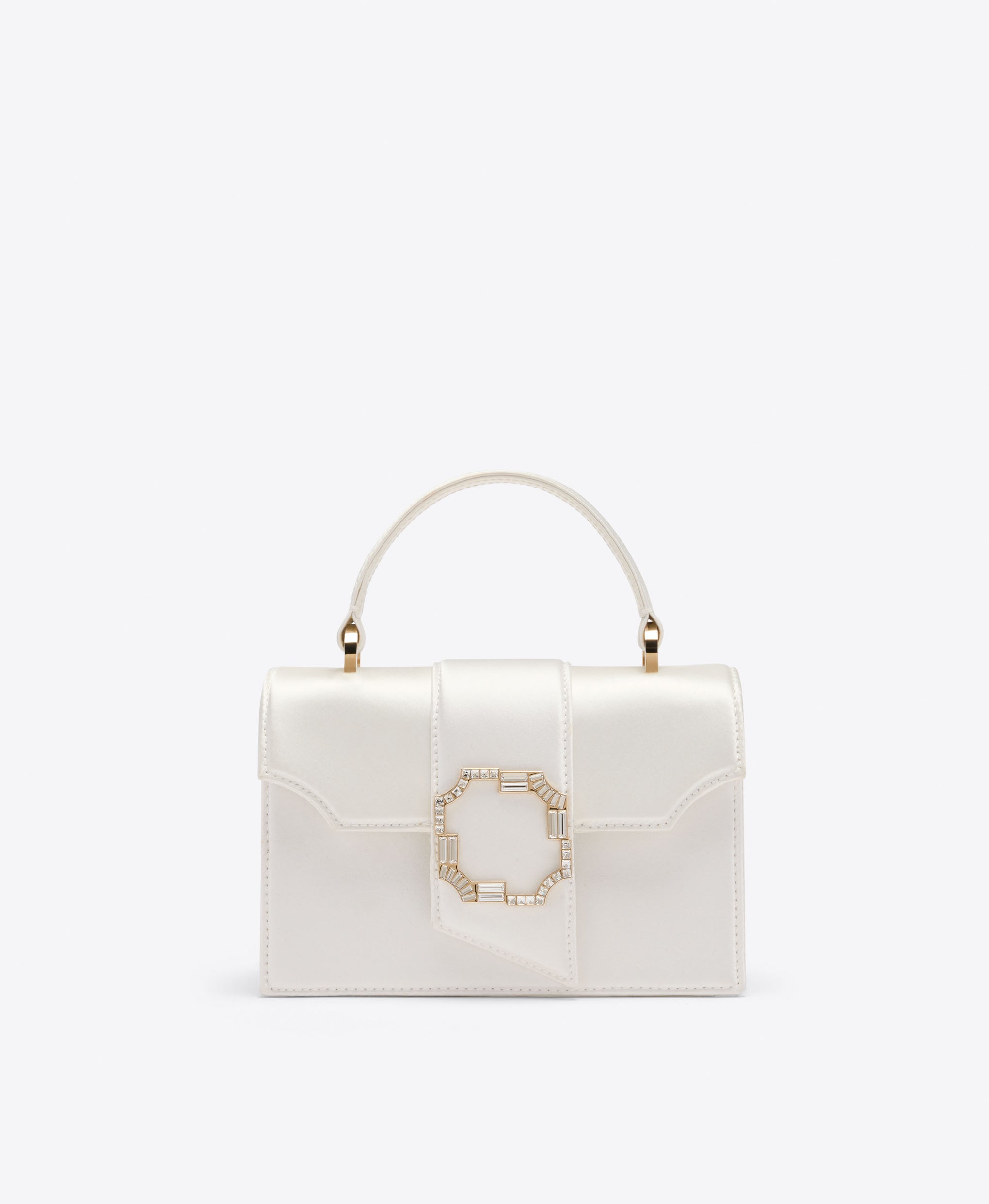 Malone Souliers Audrey Mini Bag in White Satin