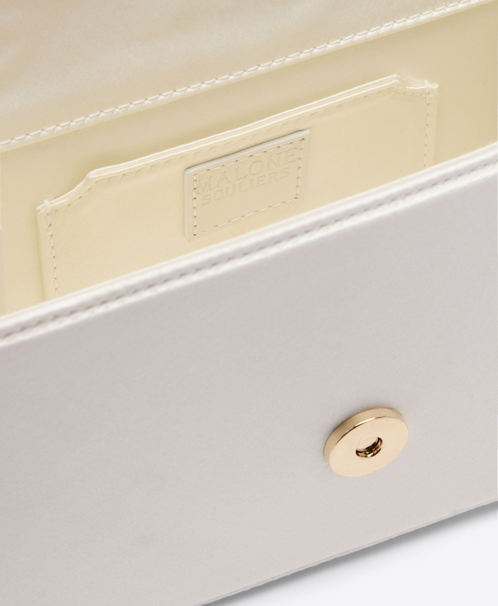 Malone Souliers Audrey Mini Bag in White Satin