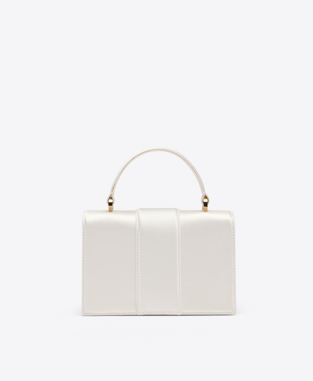 Malone Souliers Audrey Mini Bag in White Satin