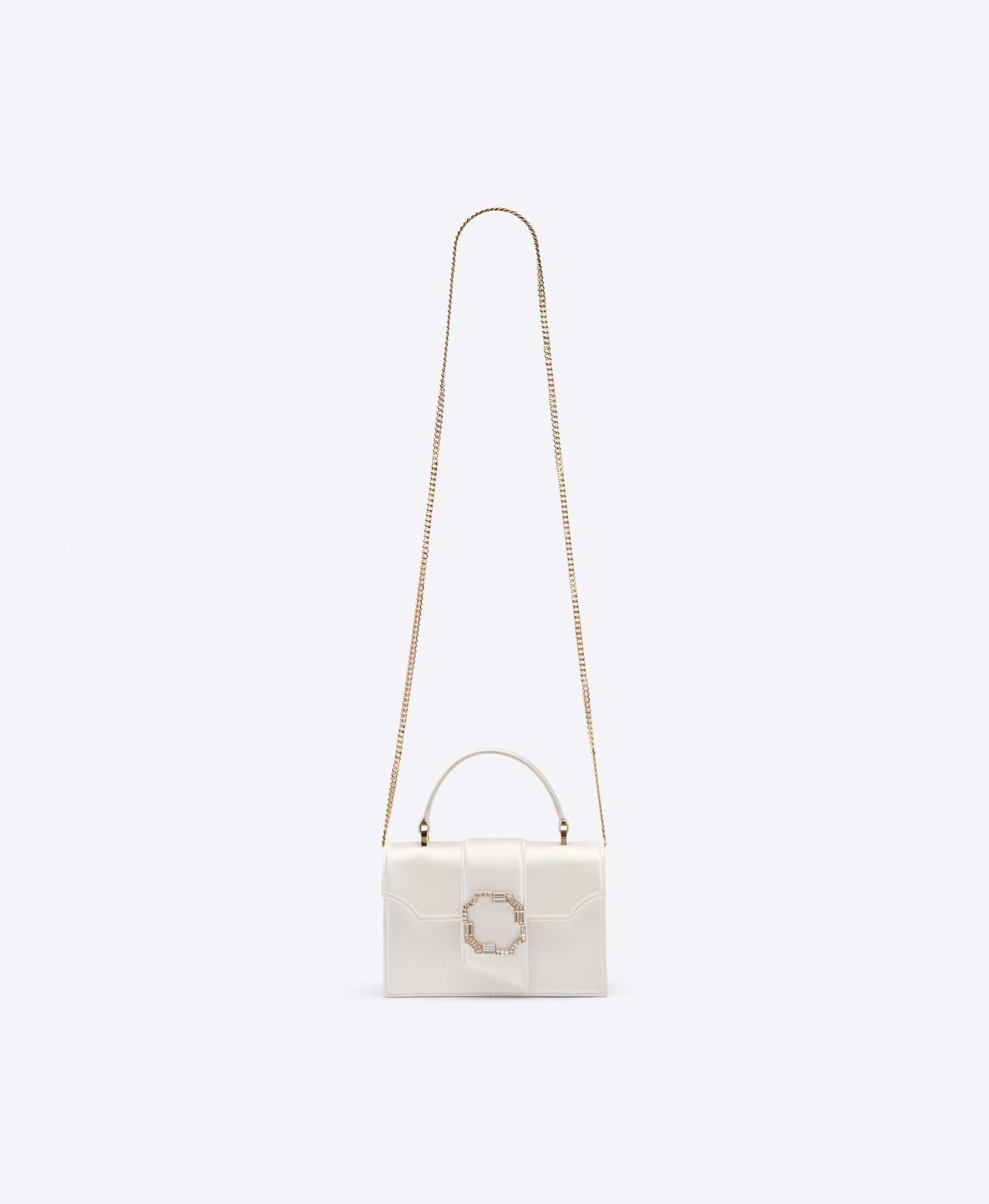 Malone Souliers Audrey Mini Bag in White Satin