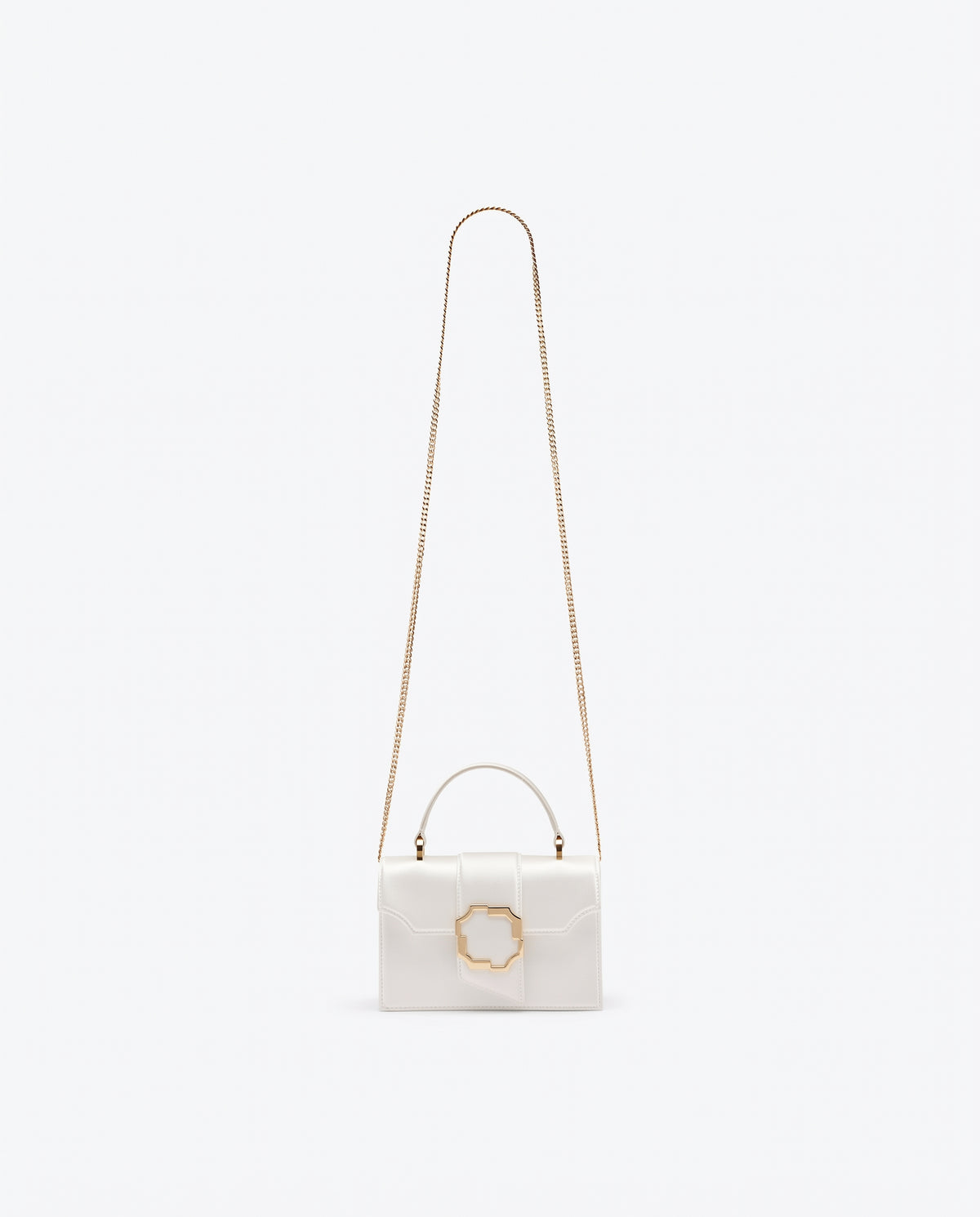 Malone Souliers Audrey Mini Bag in White Satin
