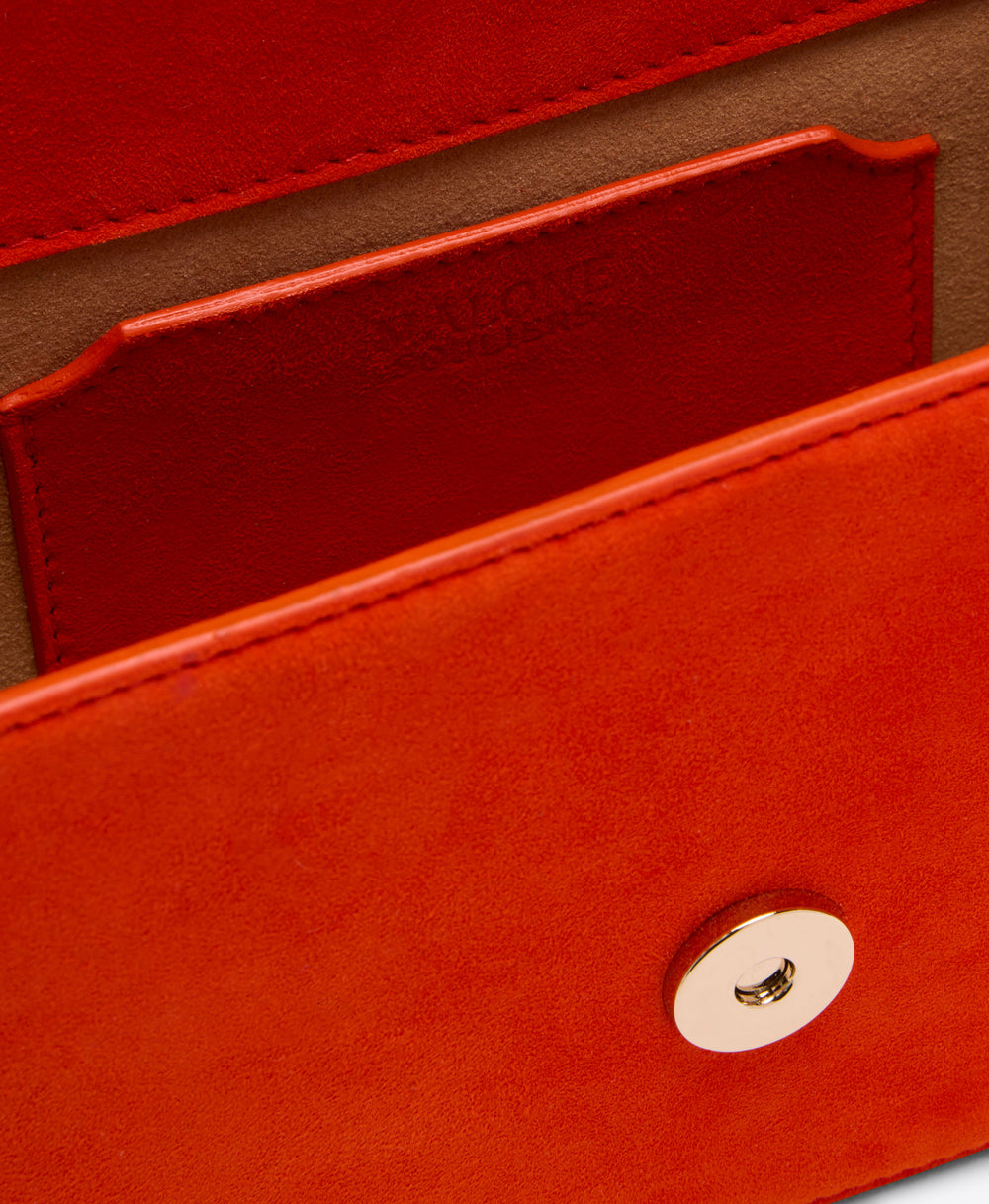 Audrey Mini Handbag in Orange Suede Malone Souliers