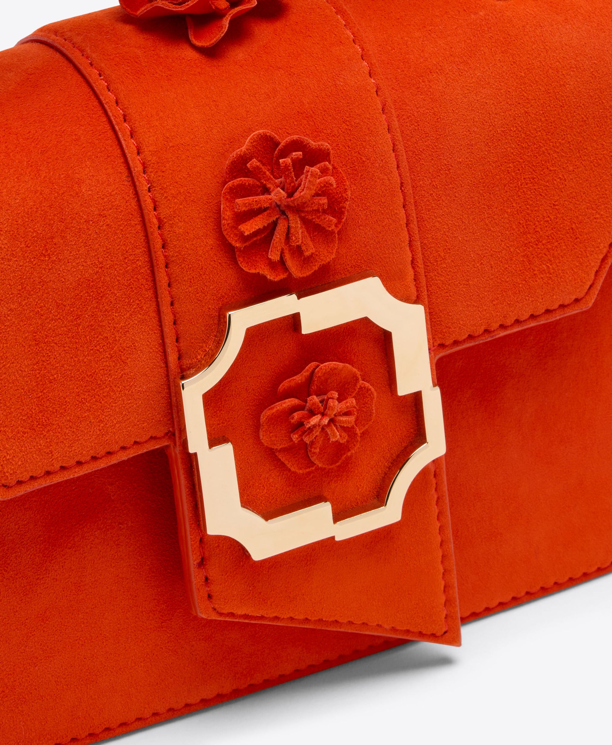 Audrey Mini Handbag in Orange Suede Malone Souliers