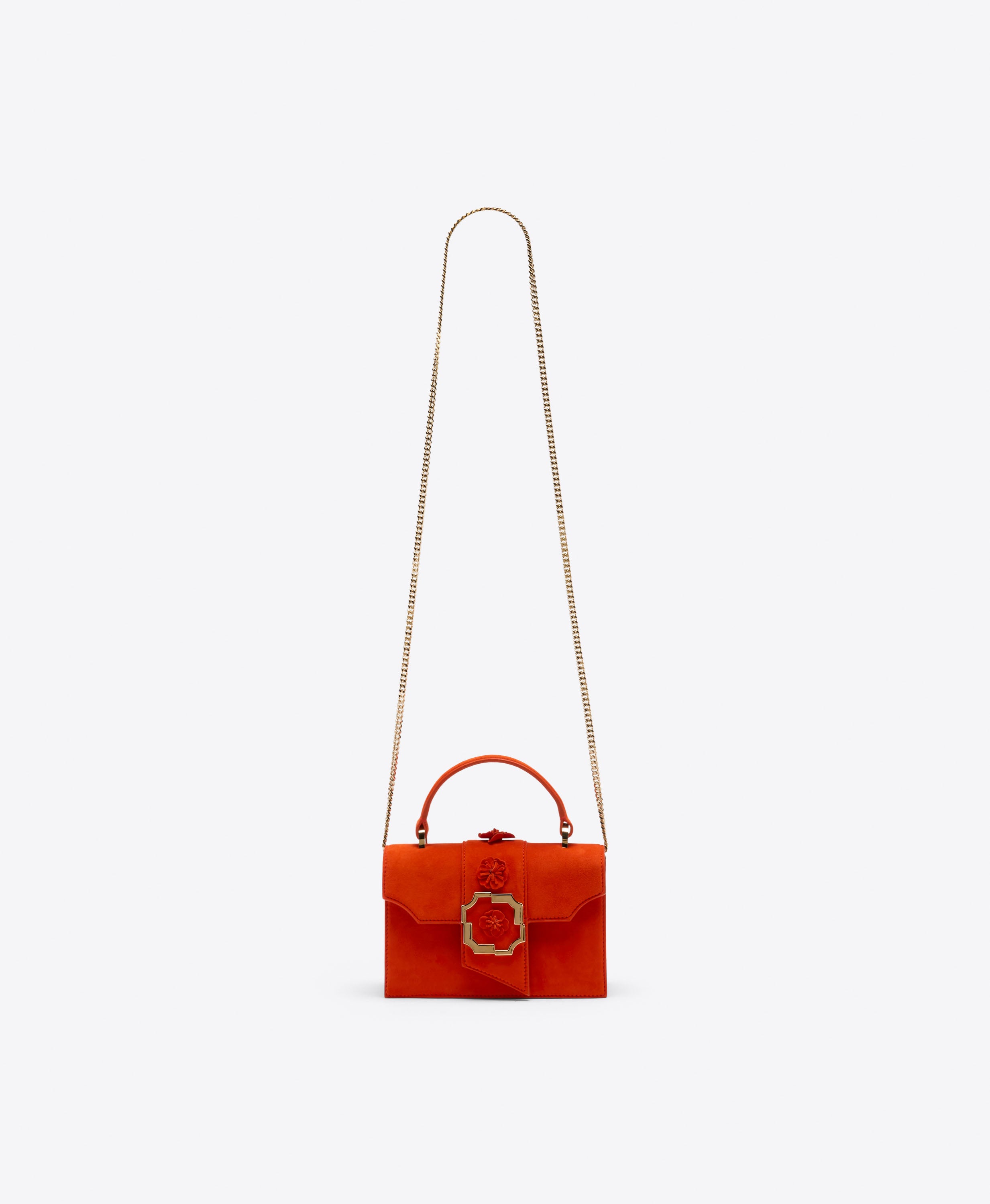 Audrey Mini Handbag in Orange Suede | Malone Souliers