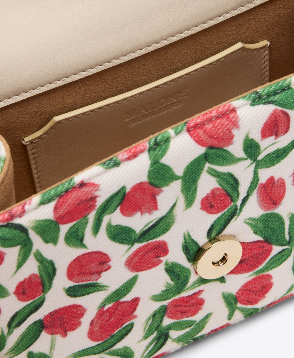 Audrey Red & White Tulip Print Mini Handbag Malone Souliers