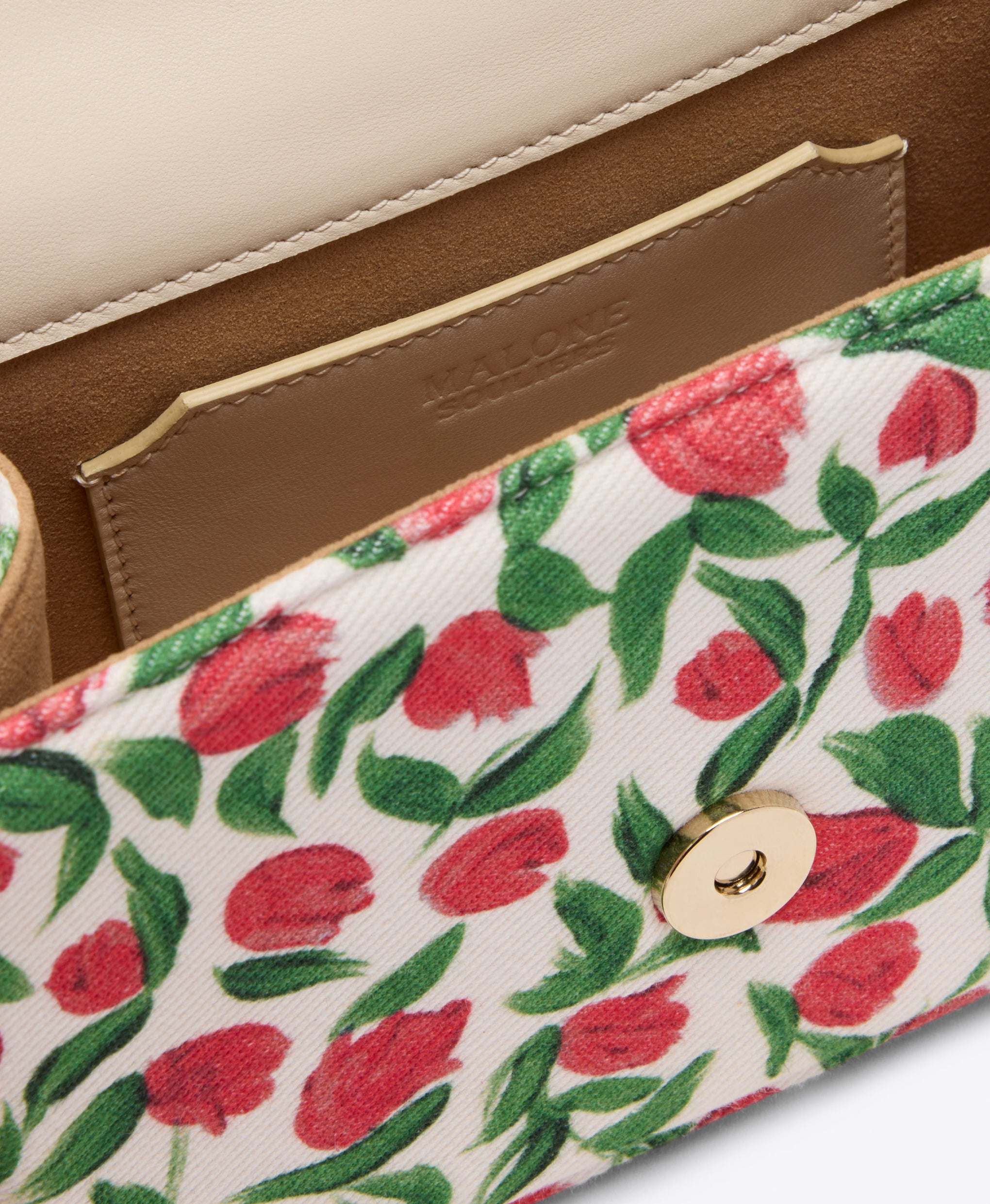 Audrey Red & White Tulip Print Mini Handbag Malone Souliers