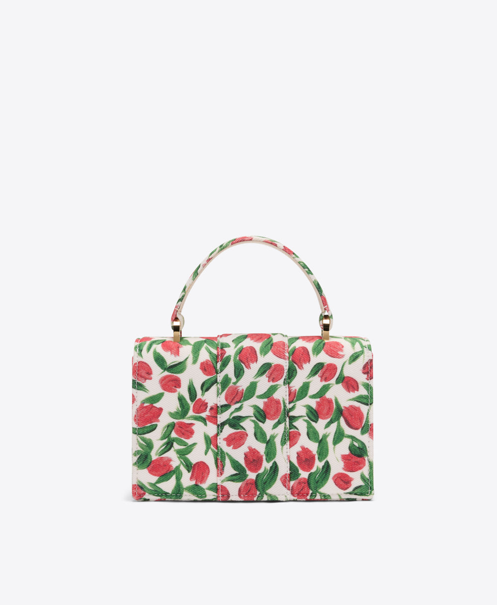 Audrey Red & White Tulip Print Mini Handbag Malone Souliers