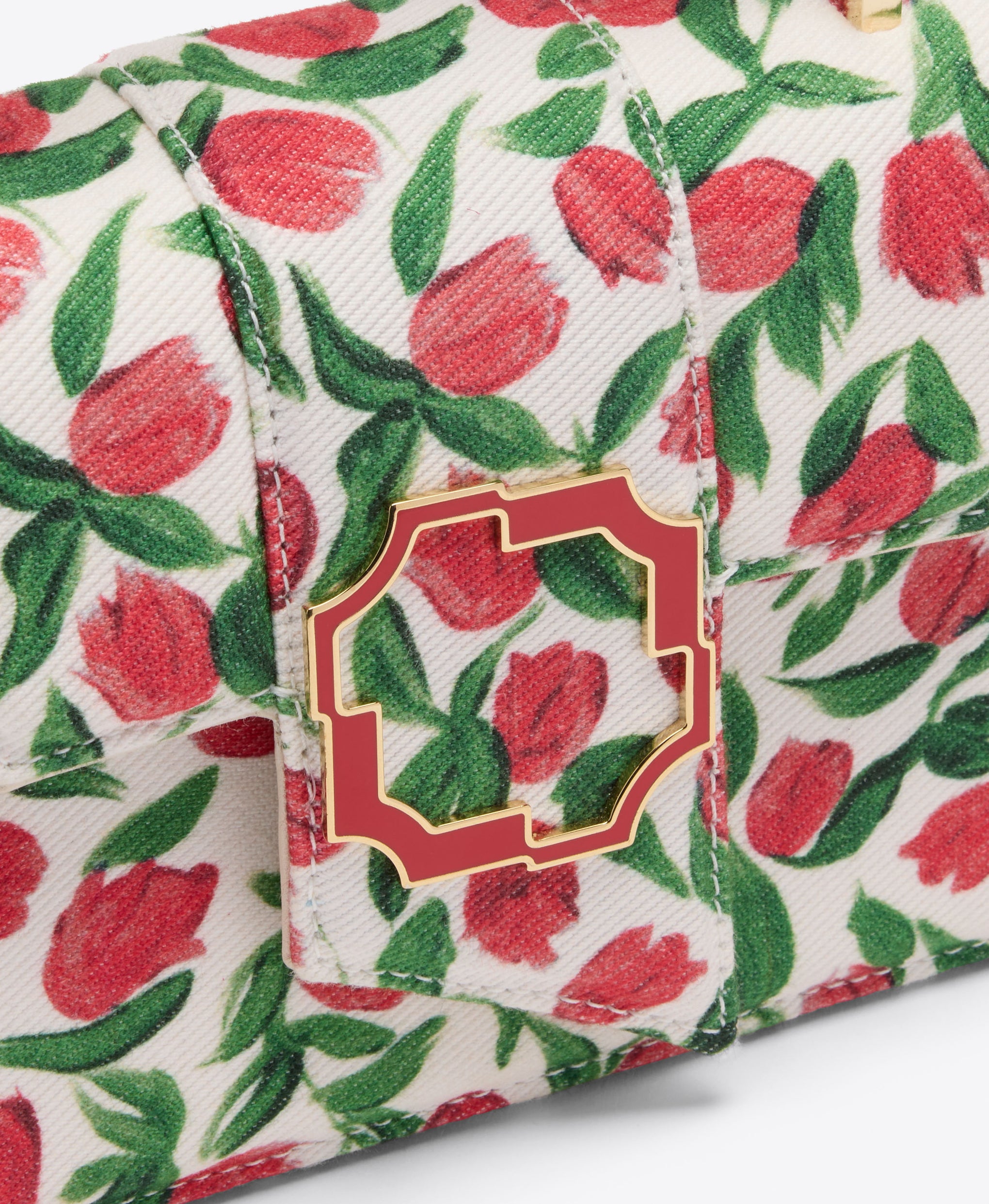 Audrey Red & White Tulip Print Mini Handbag Malone Souliers