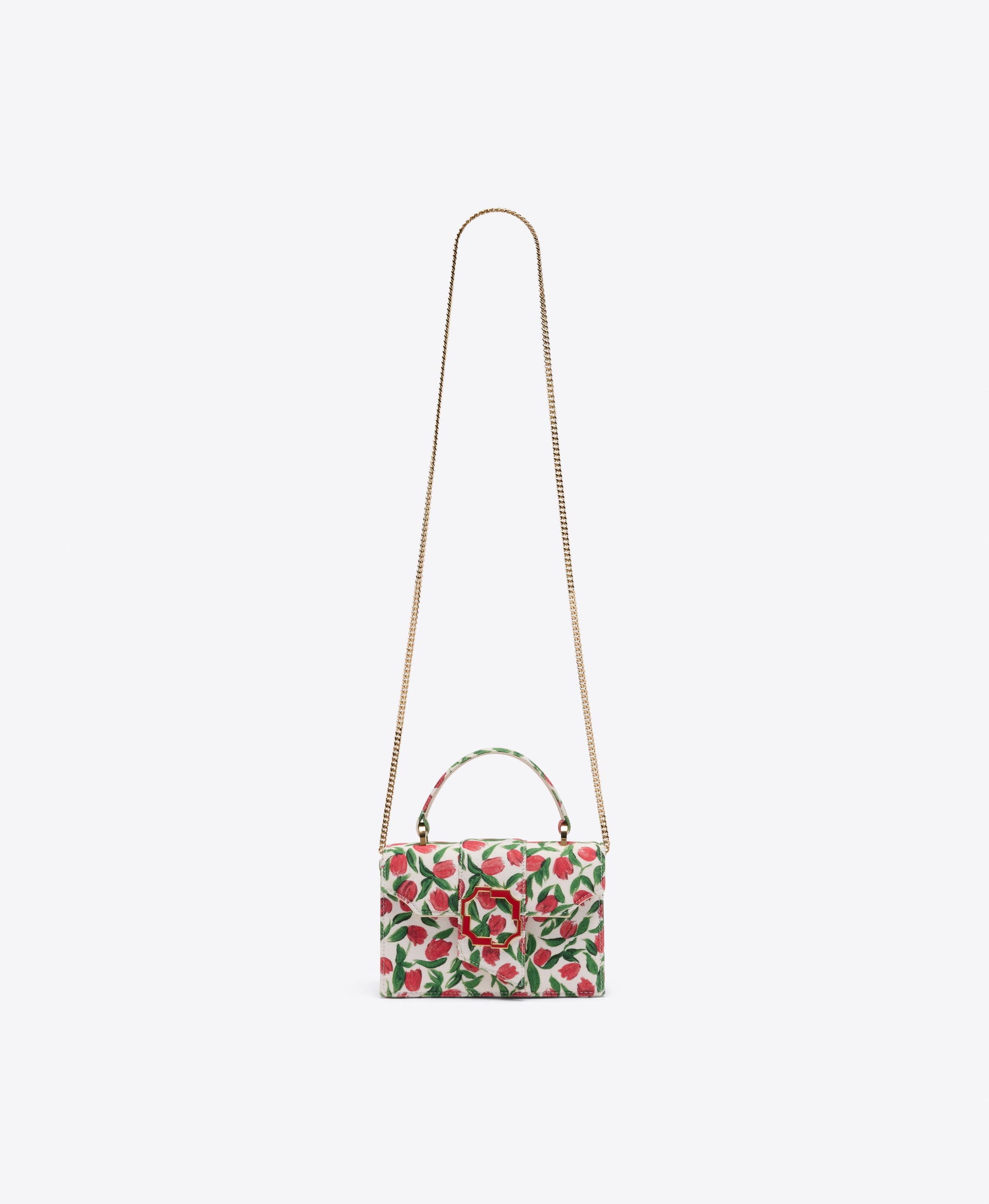 Audrey Red & White Tulip Print Mini Handbag Malone Souliers