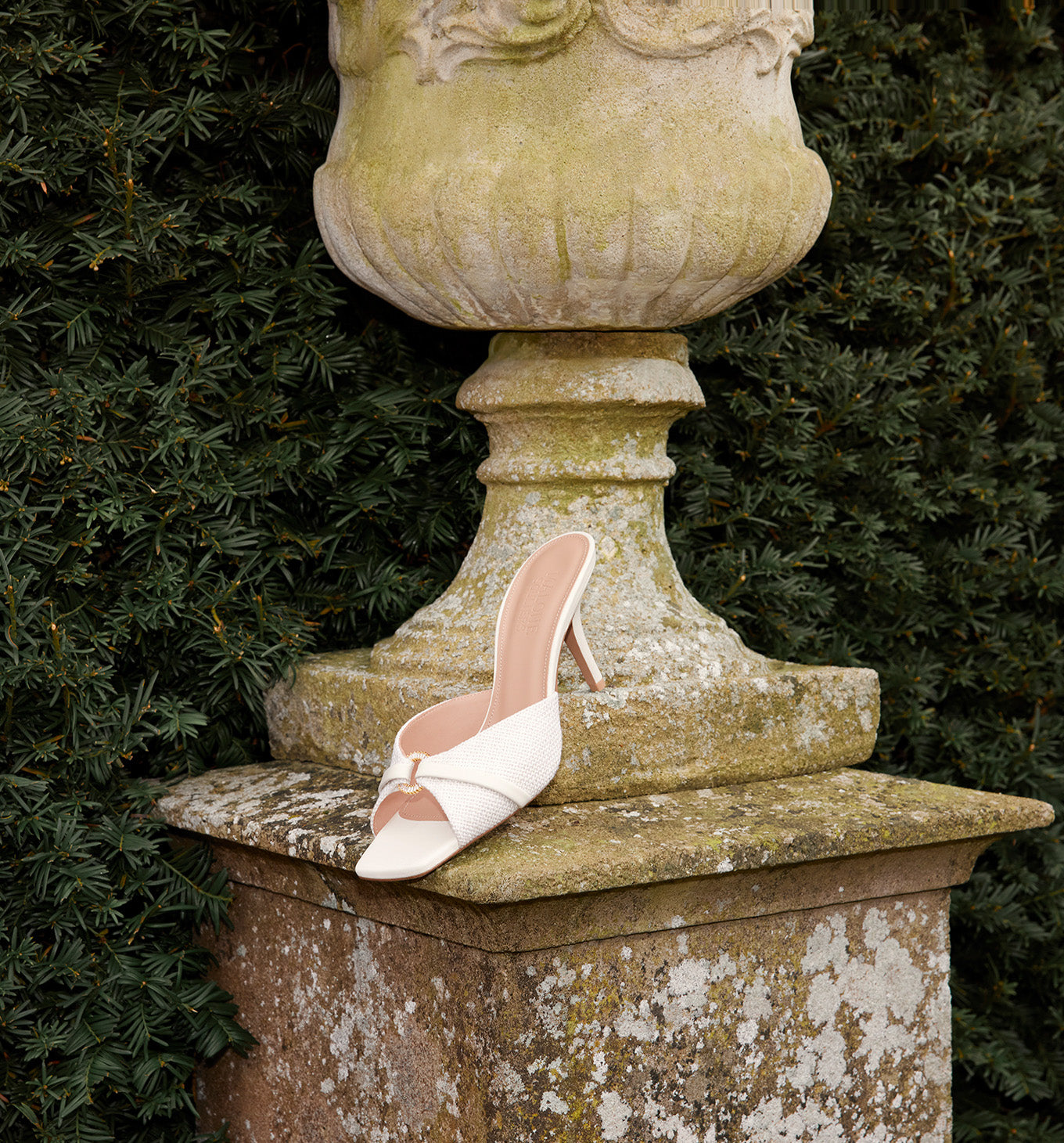Womens luxury 70mm Cream Jute Heeled Sandals Malone Souliers