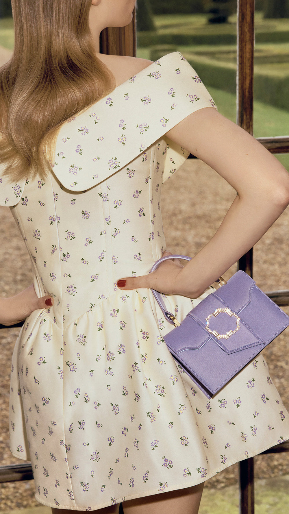 Women's luxury Mini Lilac Square Top Satin Handbag Malone Souliers
