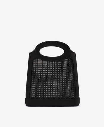 Aura Black Sequin Mesh Mini Tote Bag