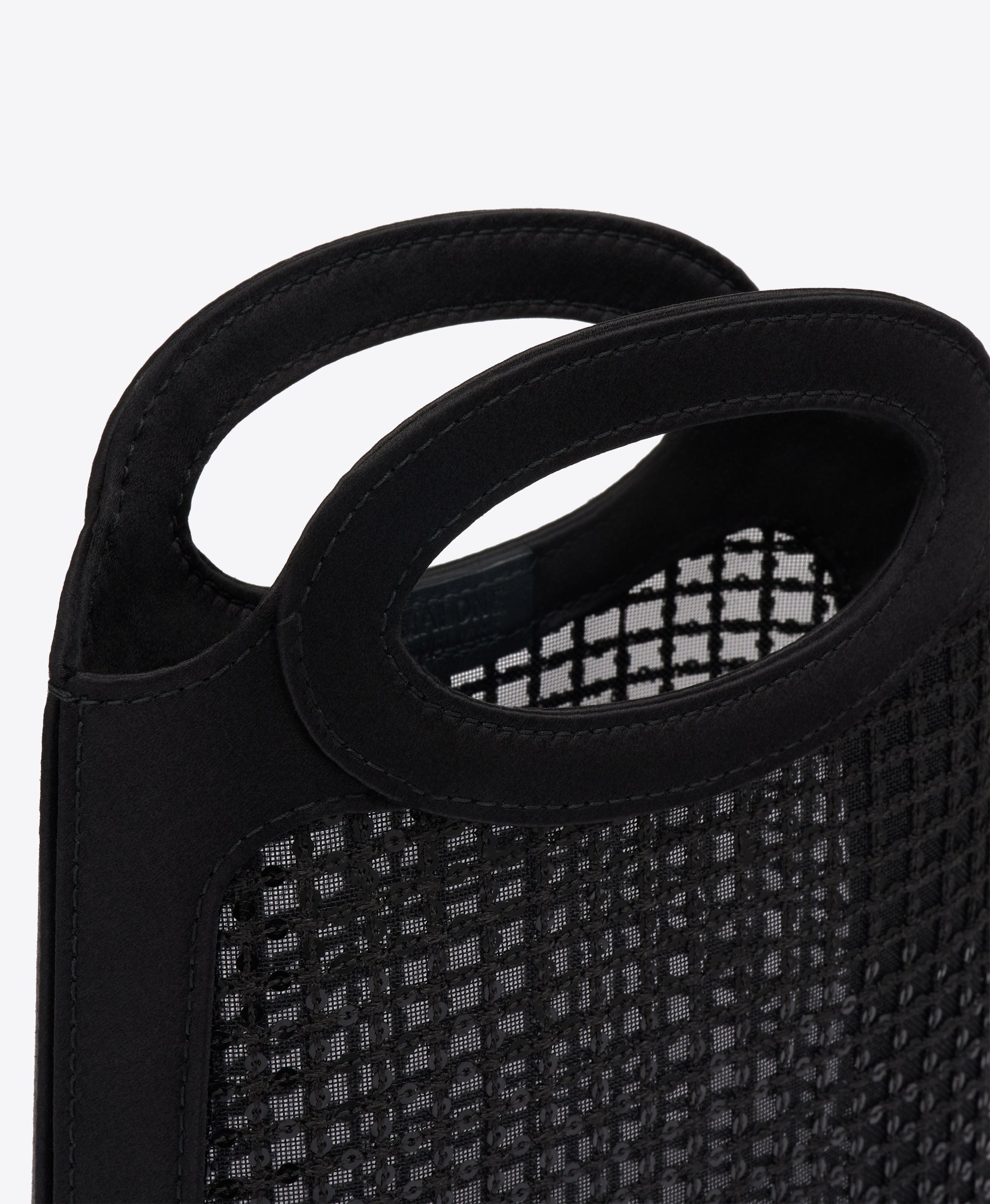 Aura Black Sequin Mesh Mini Tote Bag Malone Souliers