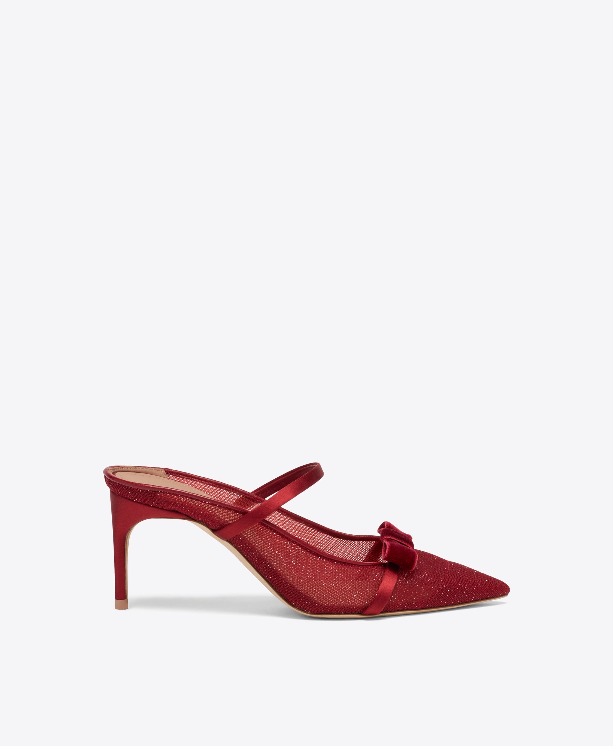 Aurora 70 Red Glitter Heeled Mules Malone Souliers