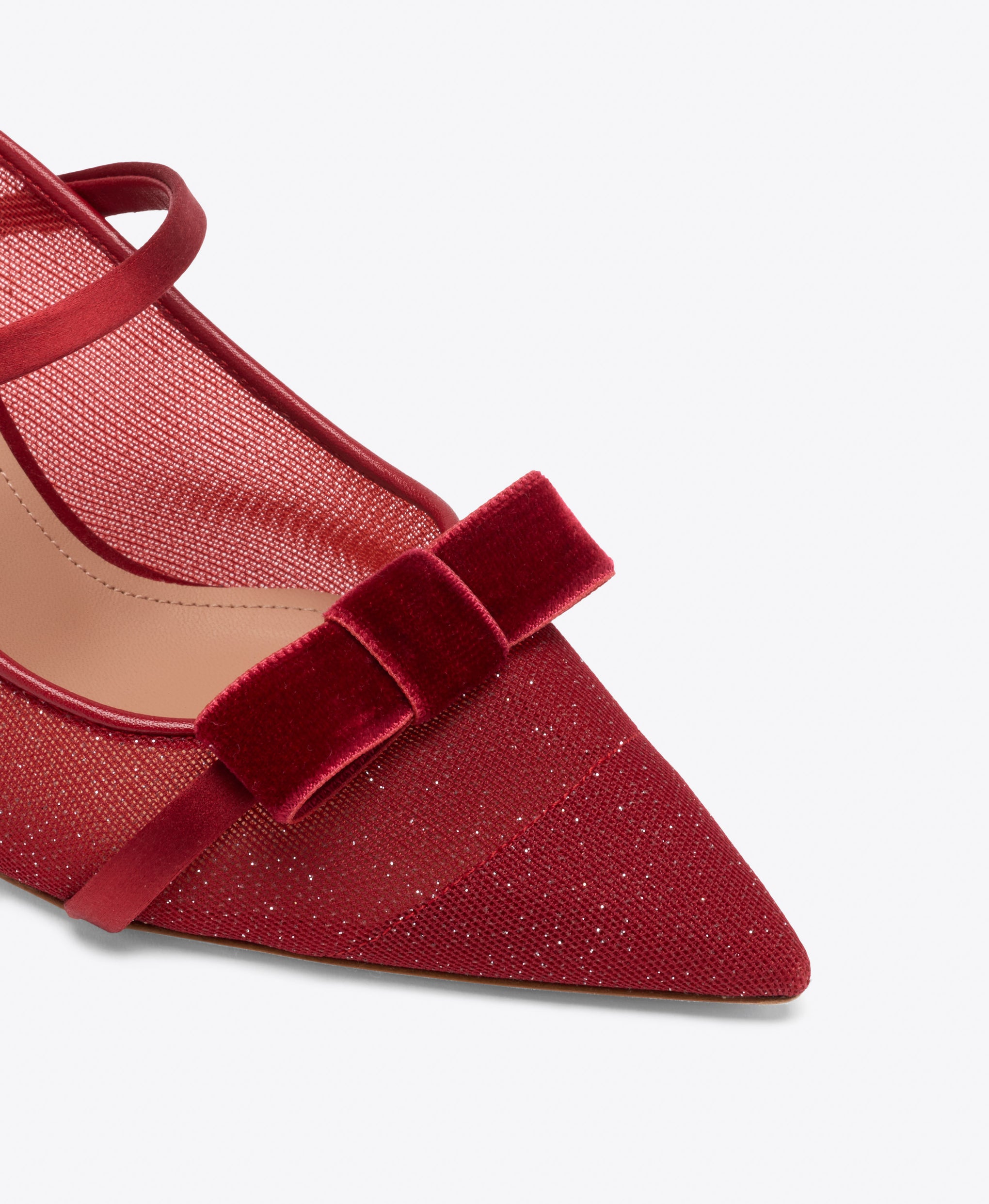 Aurora 70 Red Glitter Heeled Mules Malone Souliers