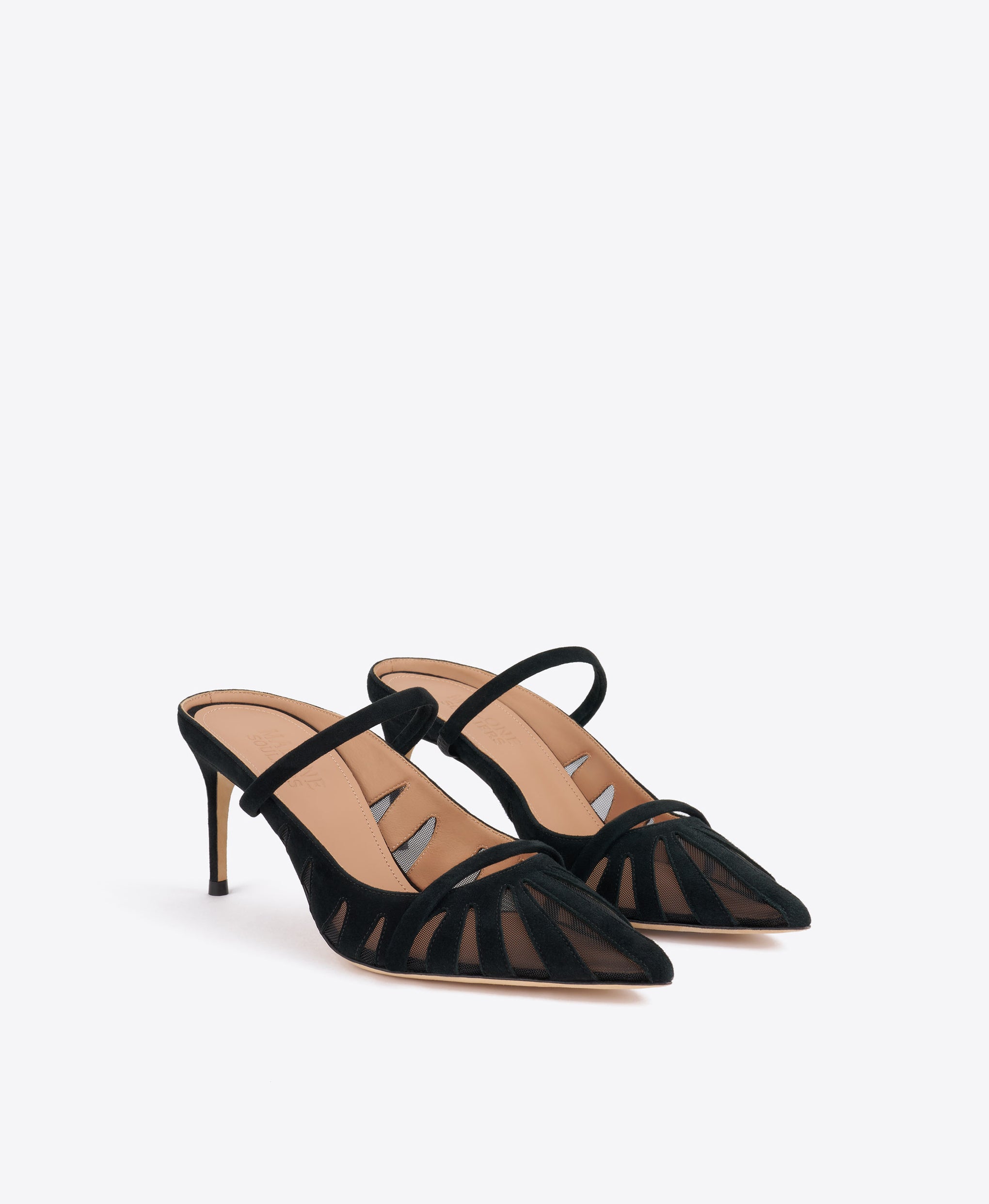 Aurora 70 Black Suede Mules