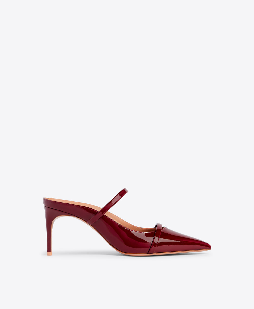Aurora 70 Bordeaux Patent Leather Mules Malone Souliers