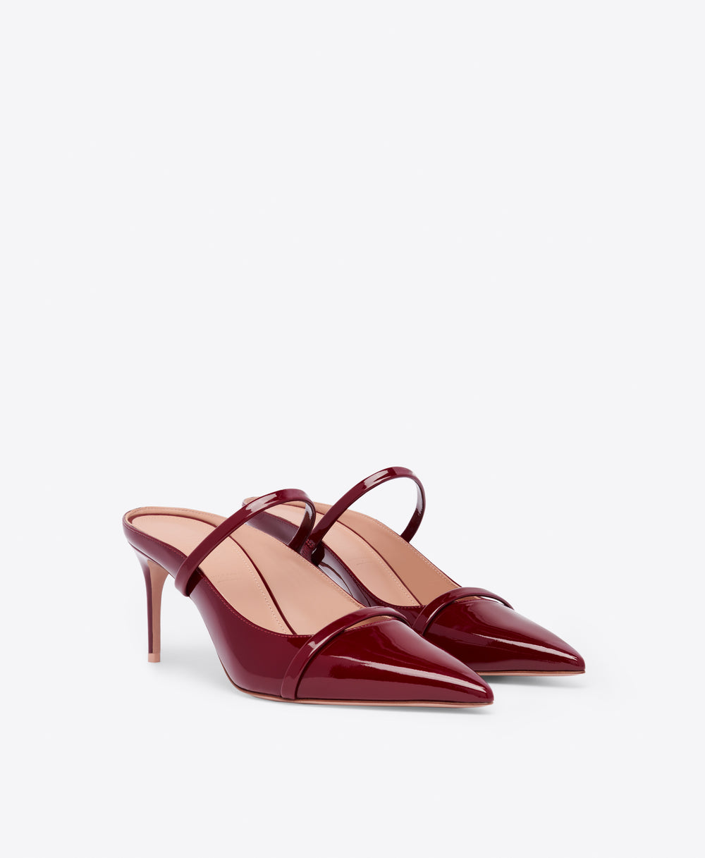 Aurora 70 Bordeaux Patent Leather Mules Malone Souliers