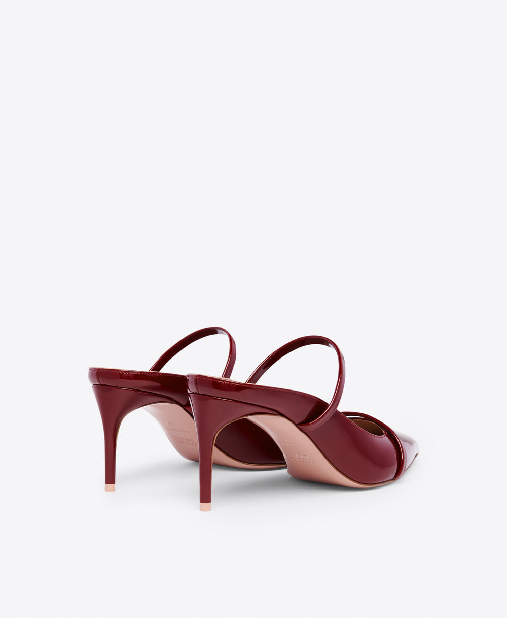 Aurora 70 Bordeaux Patent Leather Mules Malone Souliers