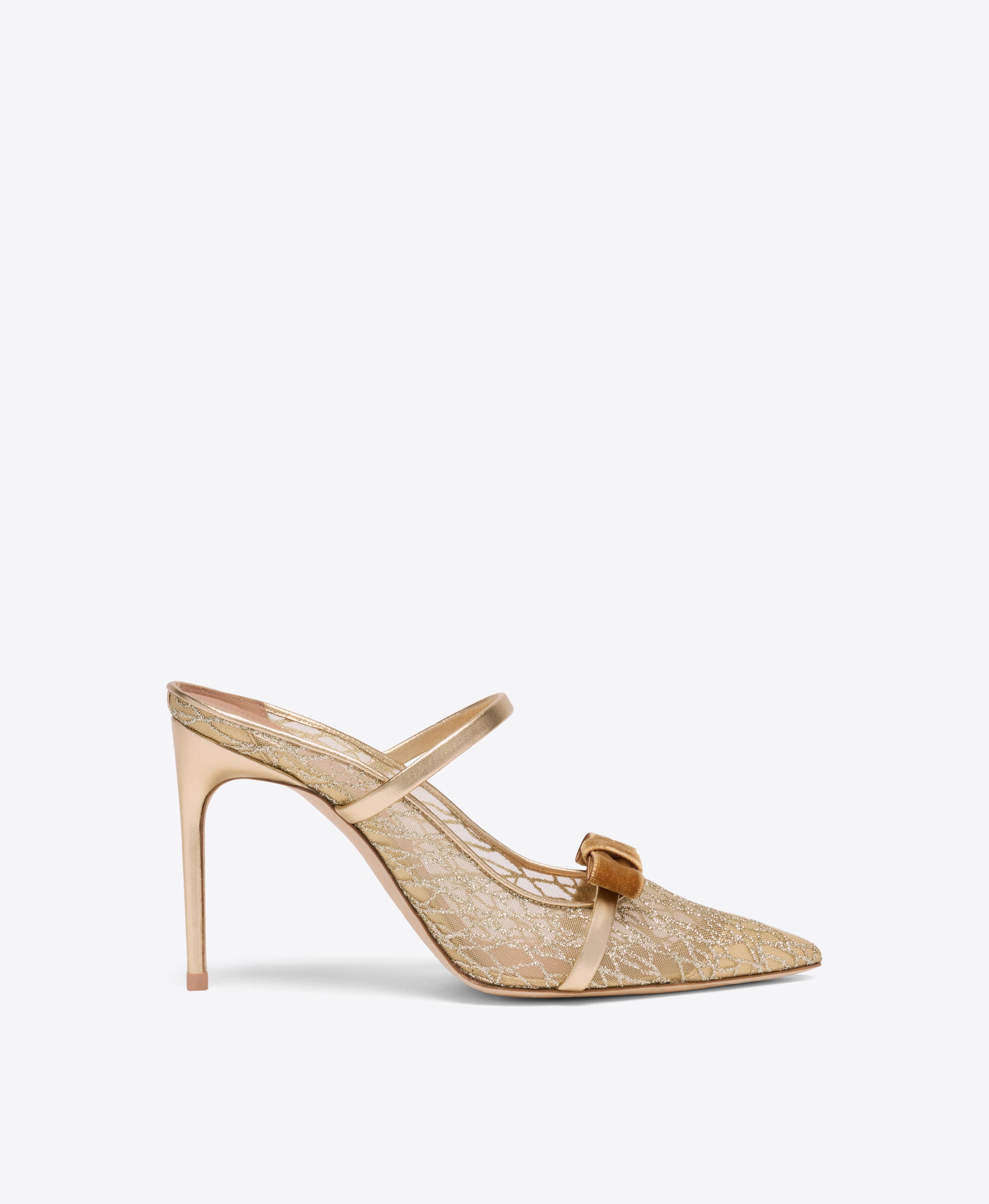 Aurora 90 Gold Glitter Heeled Mules Malone Souliers