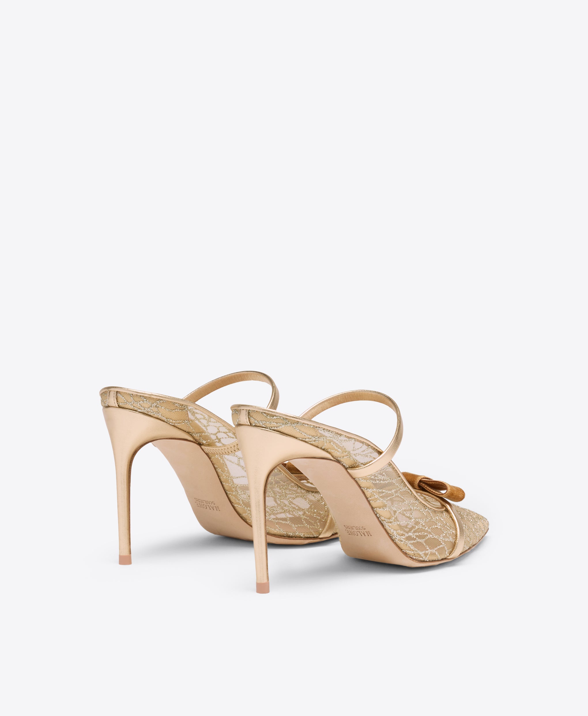 Aurora 90 Gold Glitter Heeled Mules Malone Souliers