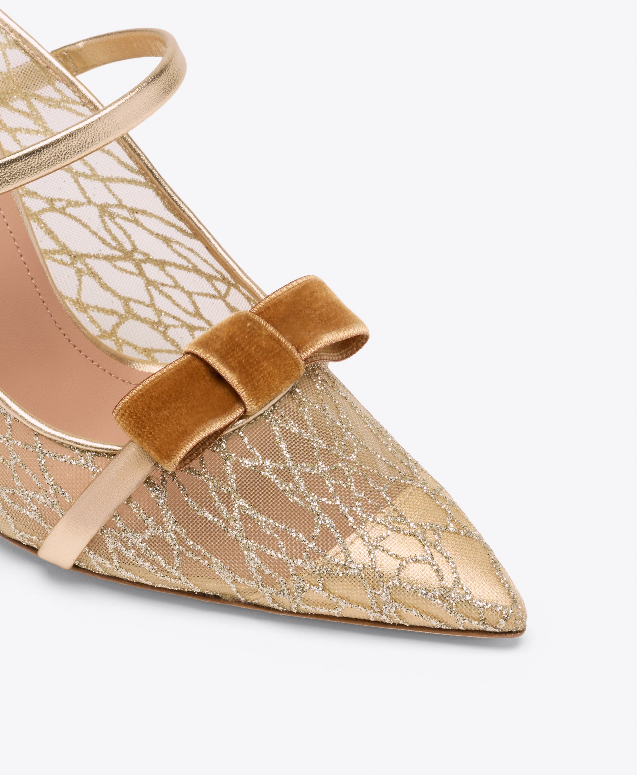 Aurora 90 Gold Glitter Heeled Mules Malone Souliers