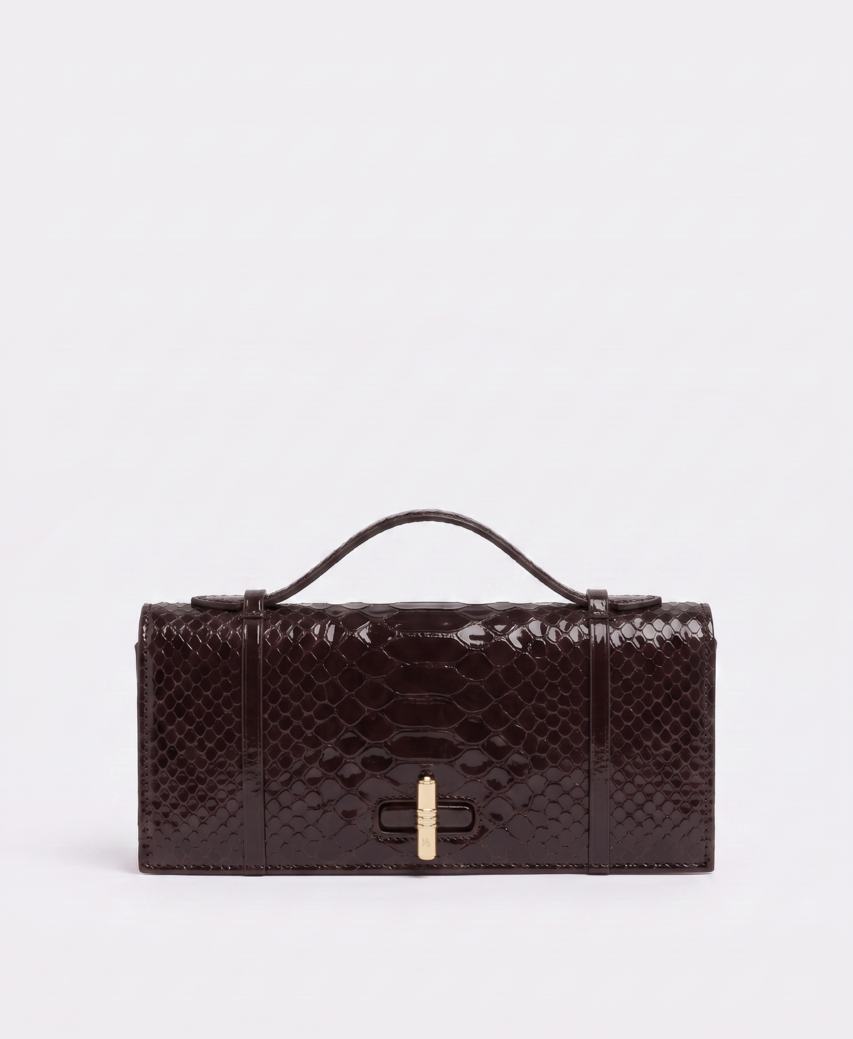 Malone Souliers May Dark Brown Embossed Leather Clutch Bag