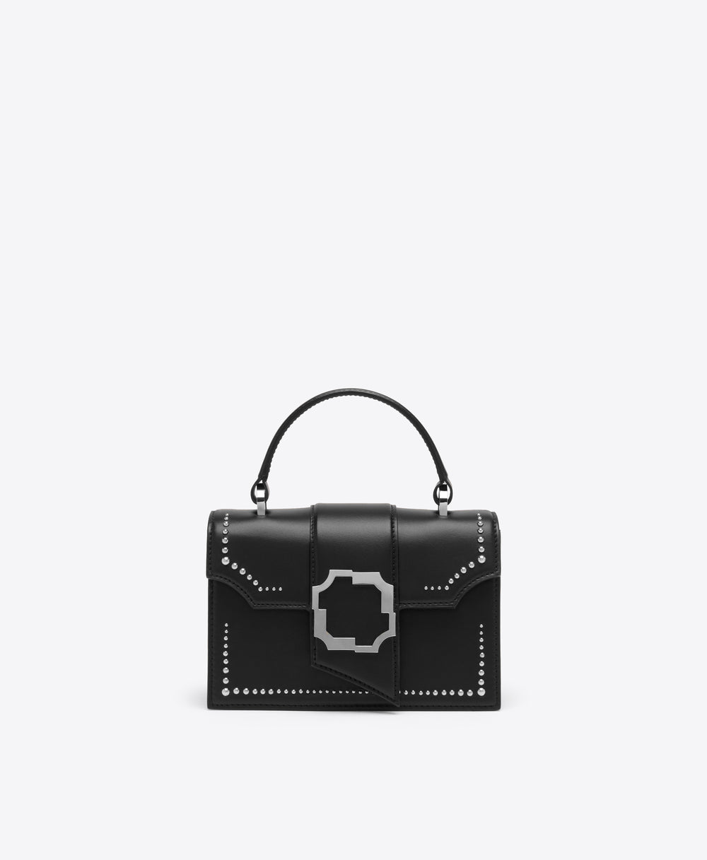 Exclusive Audrey Black Studded Mini Handbag Malone Souliers