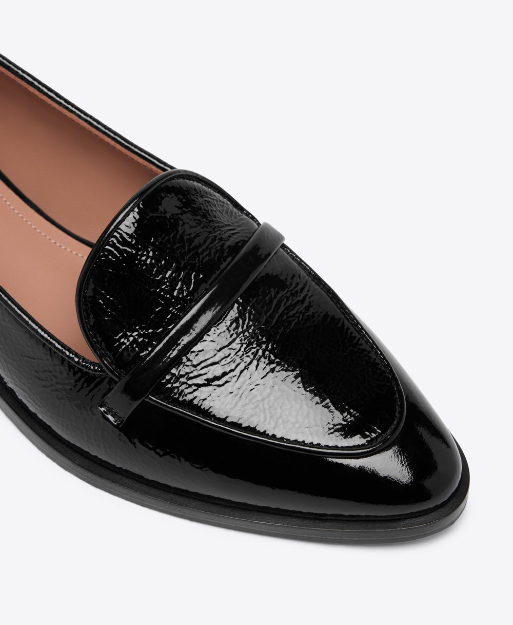 Barry Black Naplak Patent Leather Loafers Malone Souliers