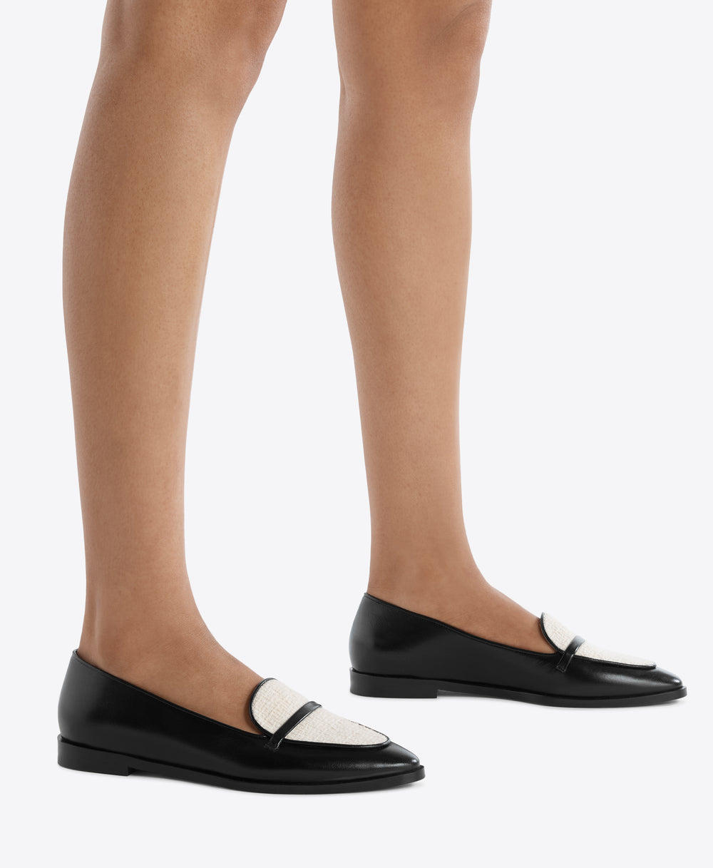 Barry Black & Cream Leather Loafers Malone Souliers
