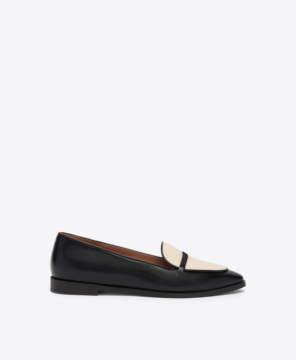 Barry Black & Cream Leather Loafers Malone Souliers