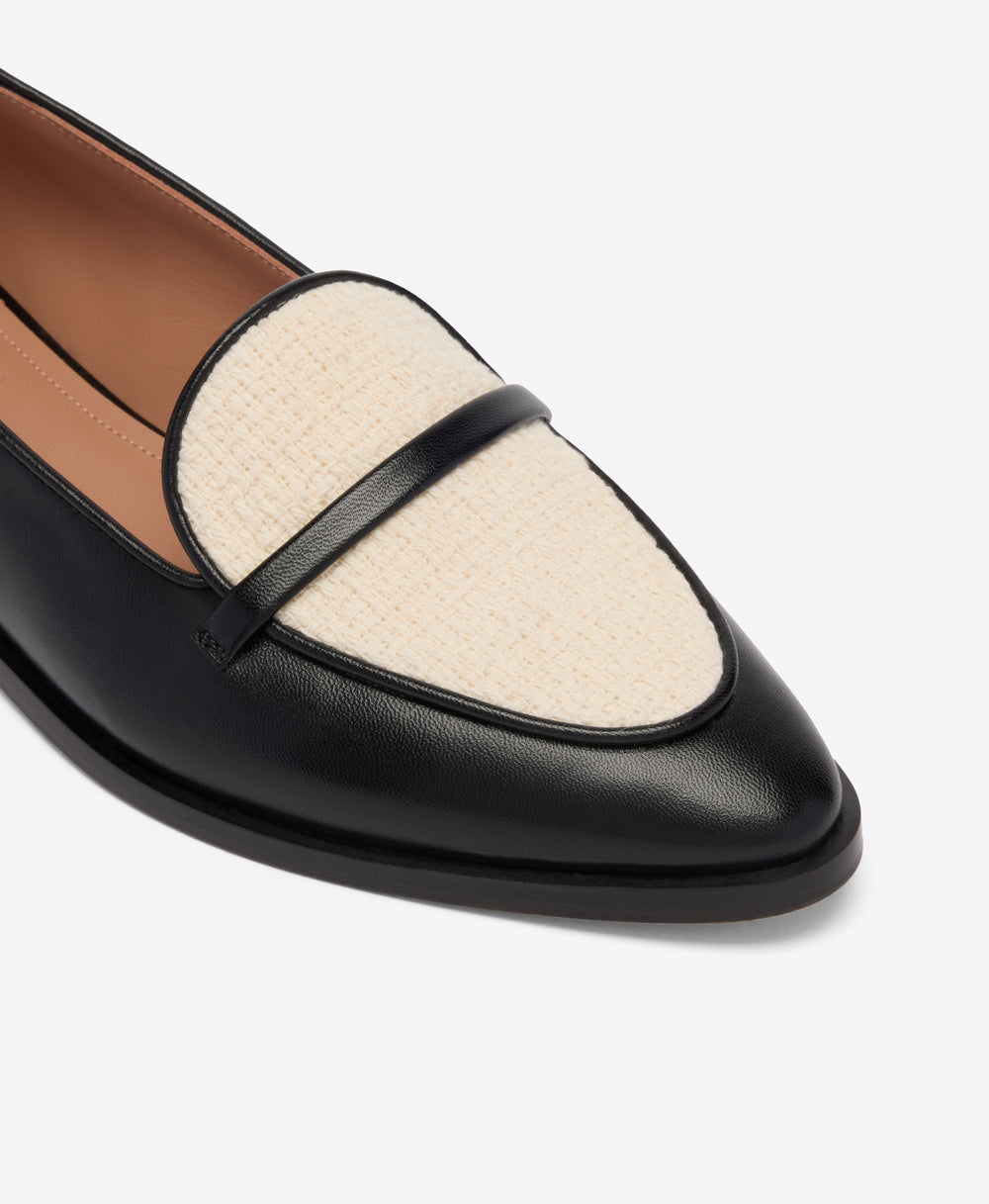 Barry Black & Cream Leather Loafers Malone Souliers