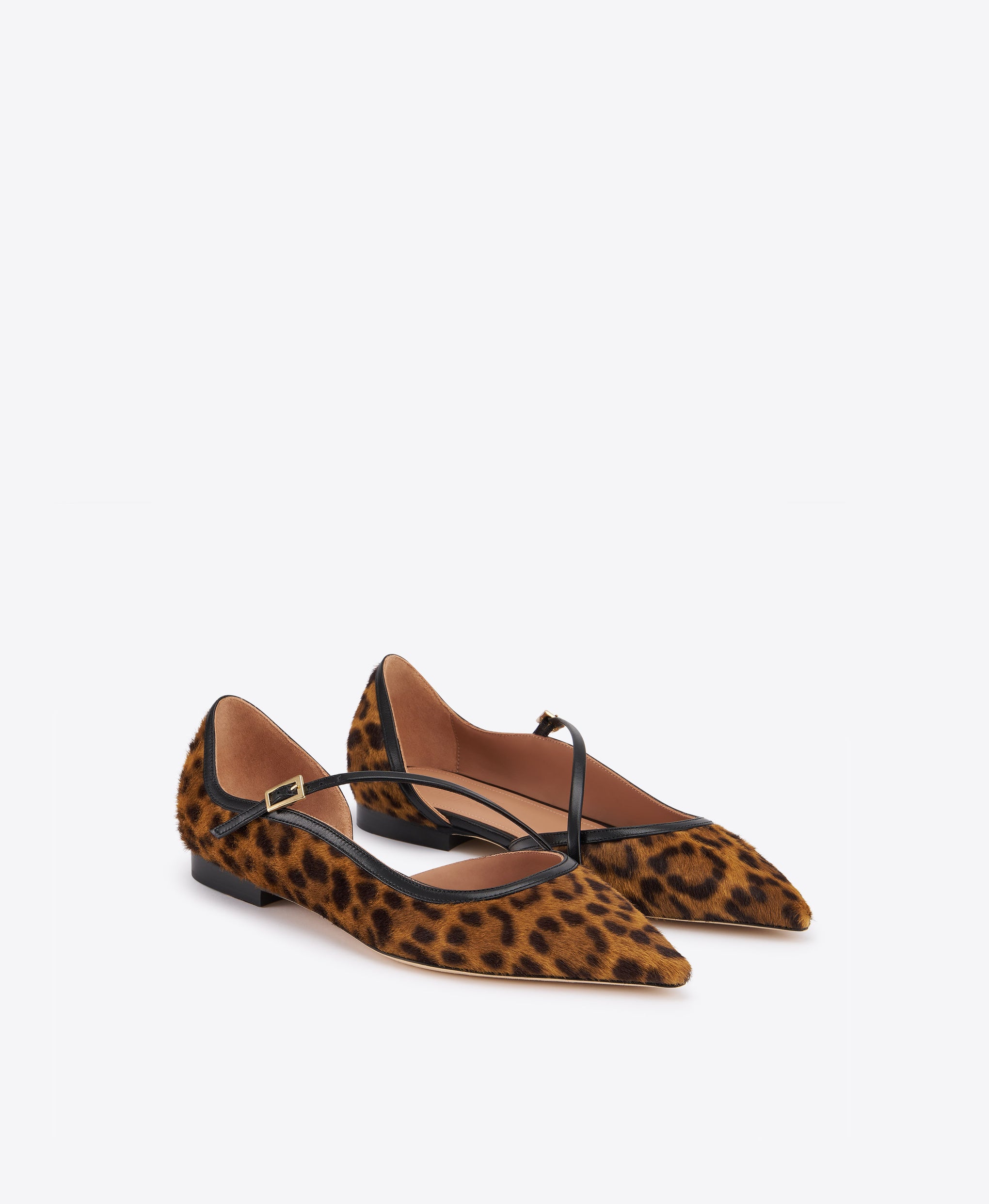 Bettina Leopard-print Calf Hair Flat Pumps